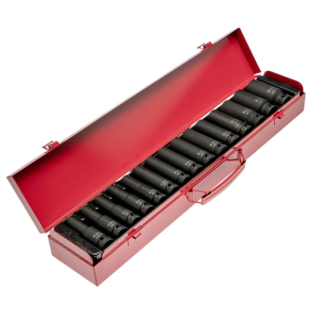 1/2"set zeskant krachtdoppen, 10 - 30 mm, DIN 3129-0