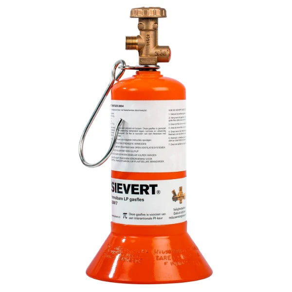 Sievert Karweifles hervulbaar 0,45kg 3/8" LH (leeg) - met kraan/voet