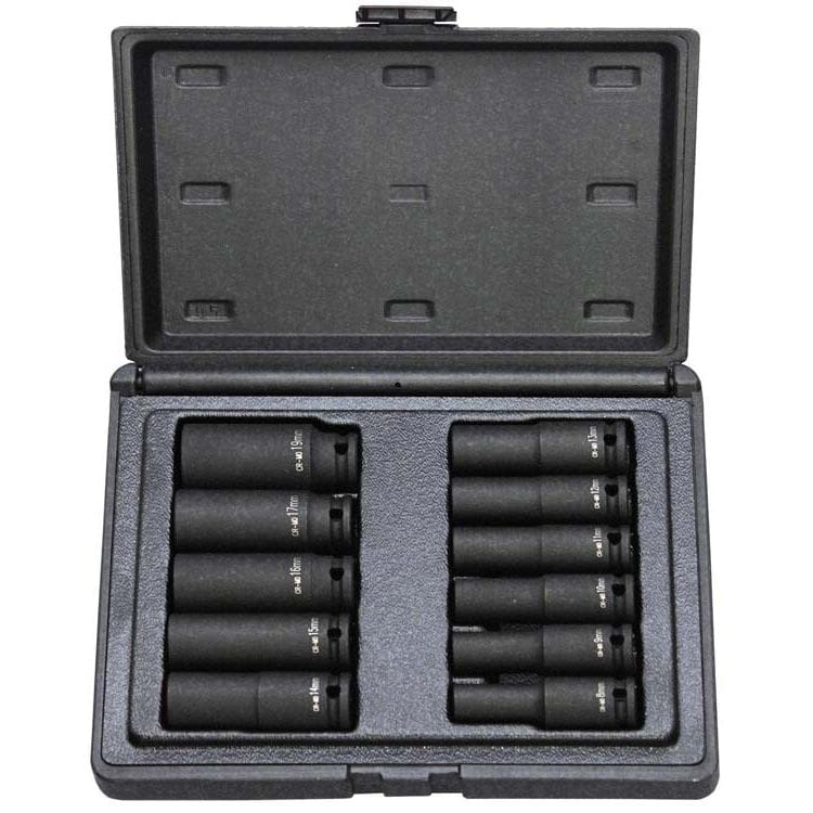 3/8" Krachtdoppenset lang, 11dlgSteiner AirtoolsMZS Gereedschap