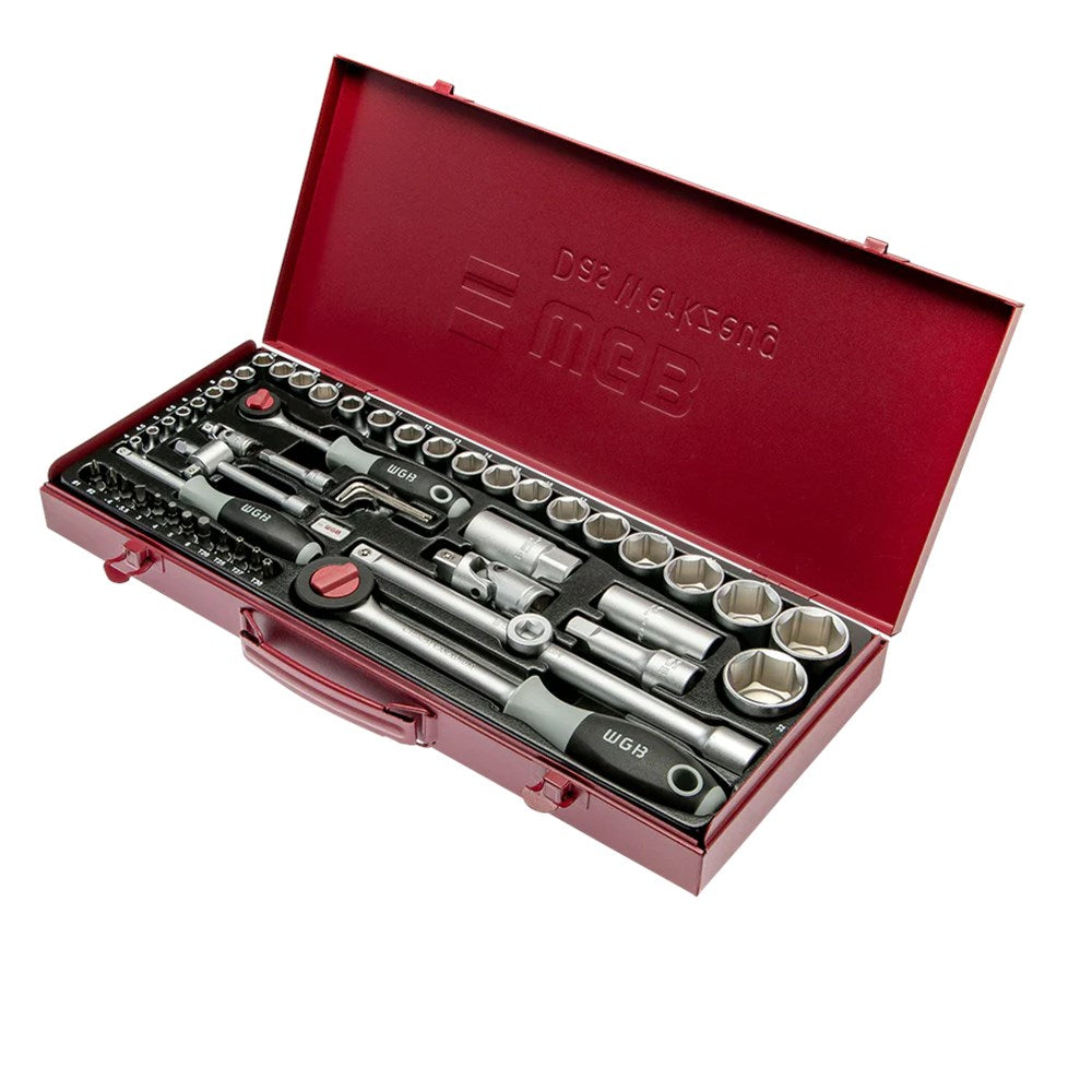 1/4" en 1/2" doppenset met toebehoren, 4-32 mm,-0