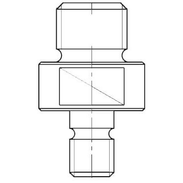 Reduceerstuk voor Binnendraad M12 naar Buitendraad M16, L1=22 mm