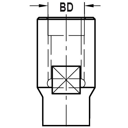 Wisselschacht Binnendraad M10, L1=30 mm