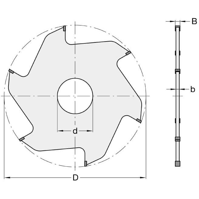 Diamant Groefzaag Ø 100 x 30 mm, B=4,0 mm, Z=6, DP