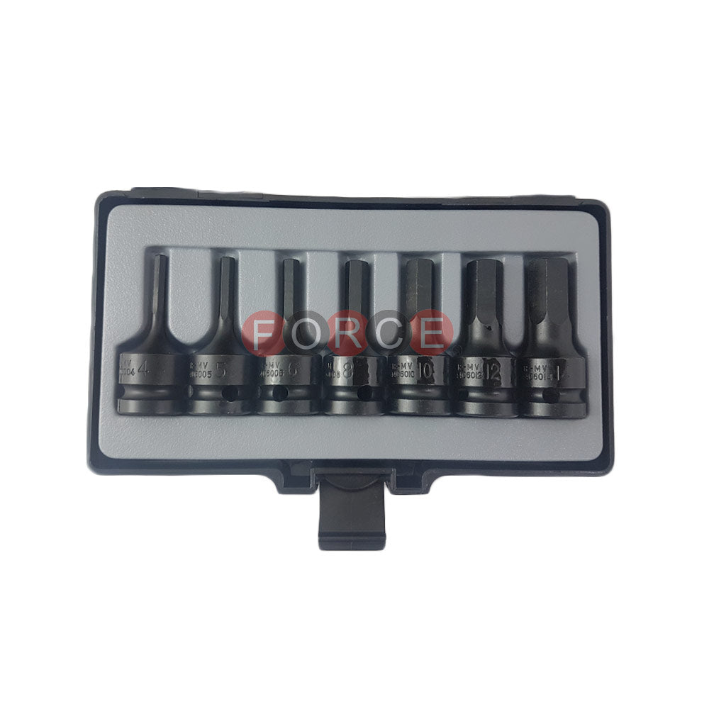 7pc 1/2" Imp.hex socket bit (SAE)