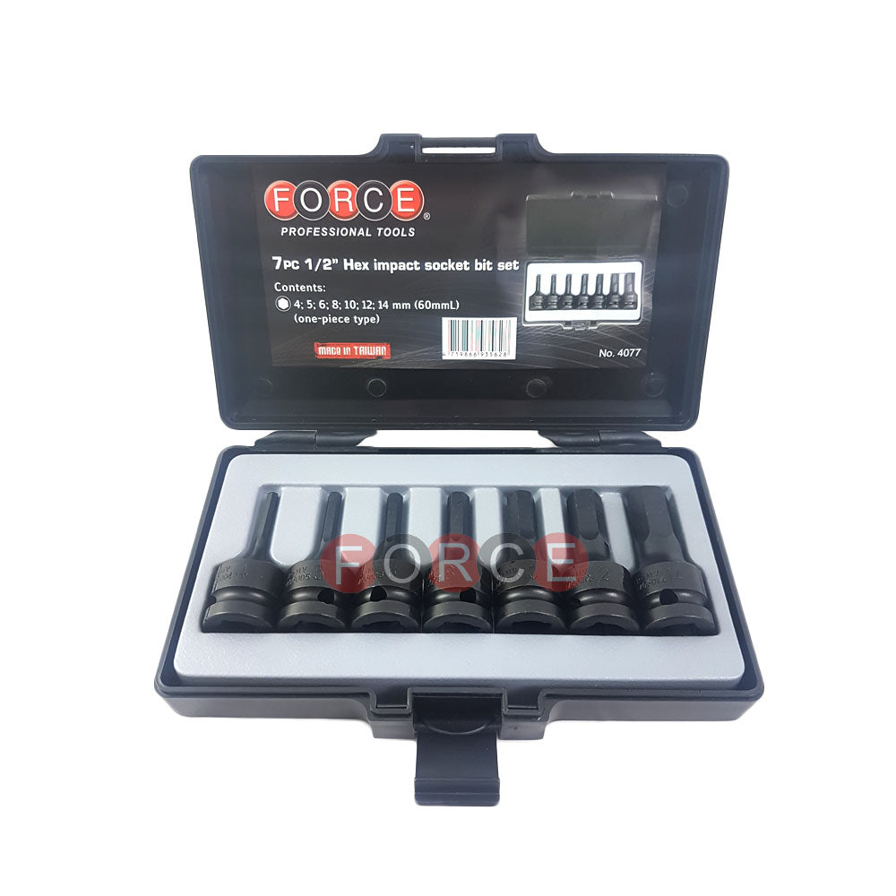 7pc 1/2" Imp.hex socket bit (SAE)