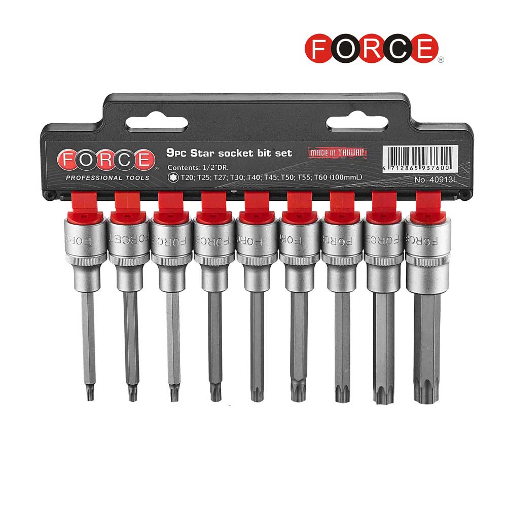 9pc 1/2"DR. Star socket bit set (100mmL)