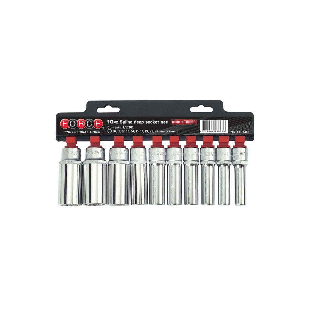 1/2" Doppenset lang Veeltand10 delig
