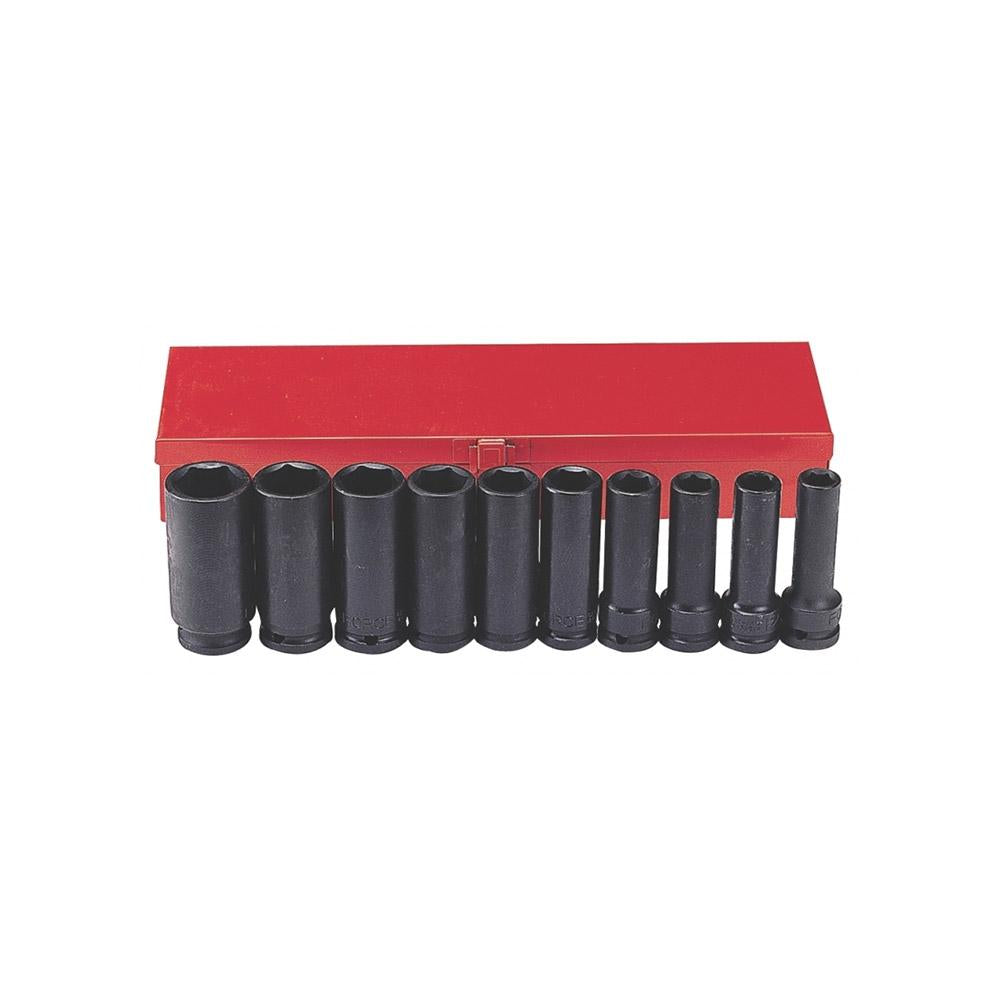 1/2" Krachtdoppenset lang SAE 10 delig