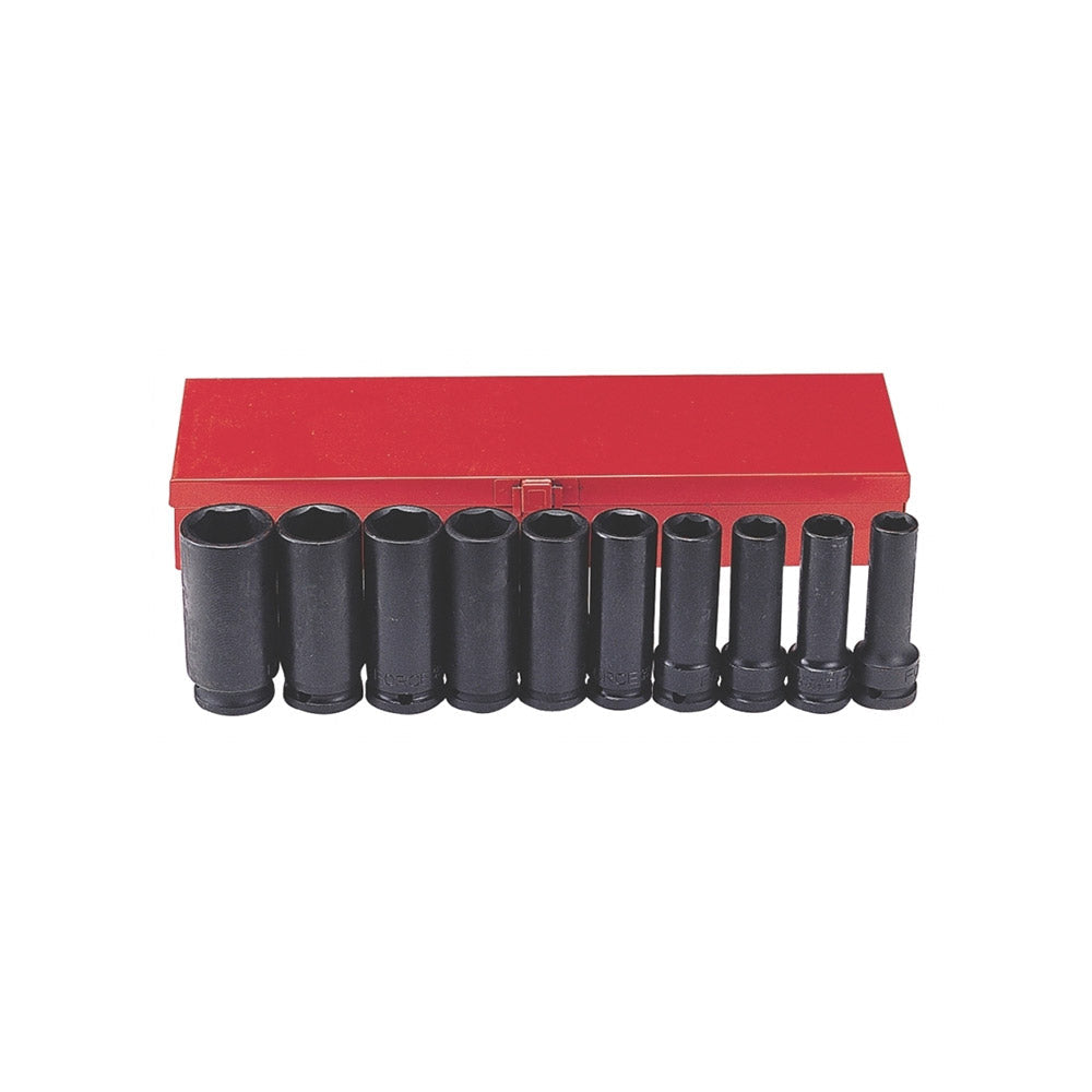 10-delige 1/2" slagmoersleutelset met lange doppen