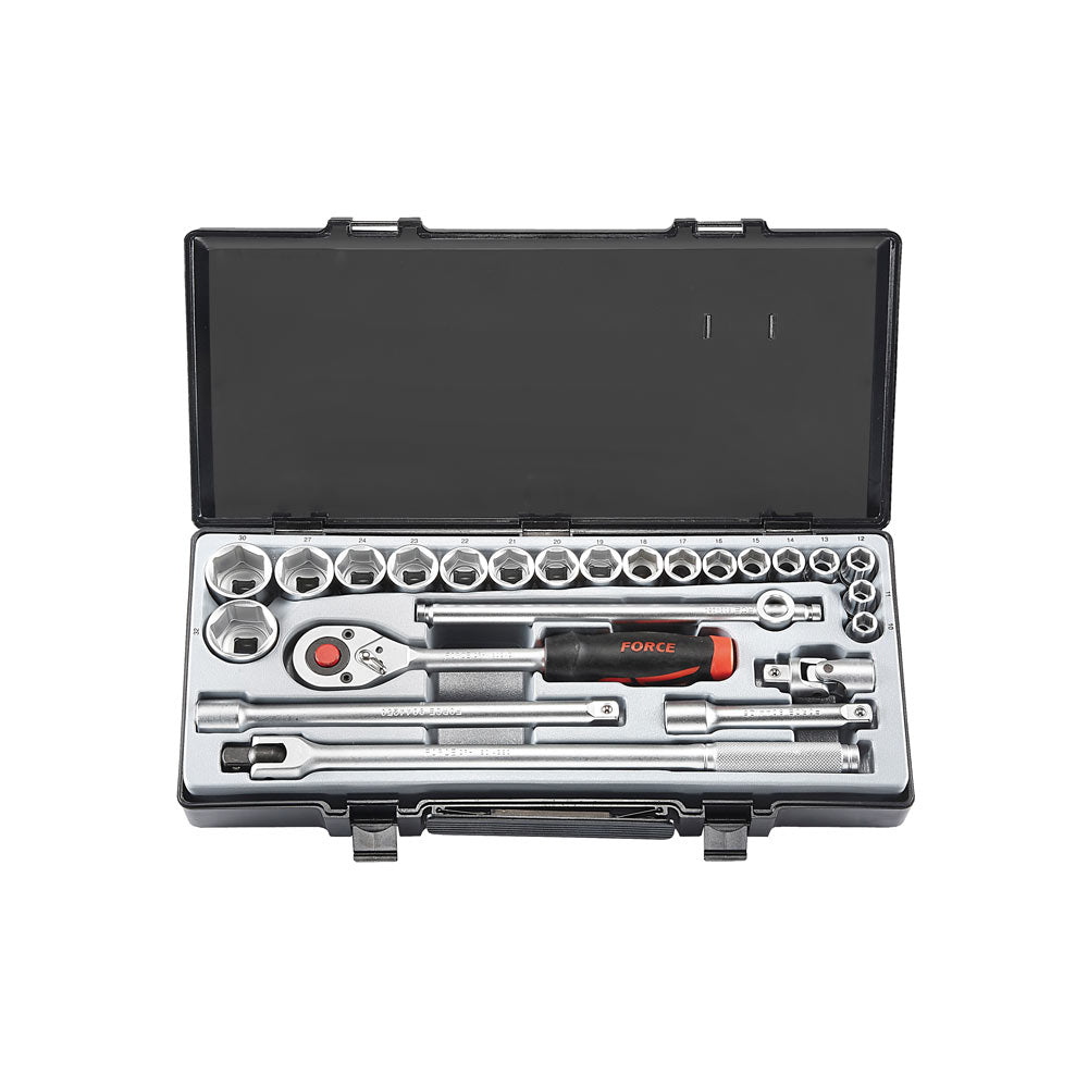 24pc 1/2" 6pt. Flank socket set