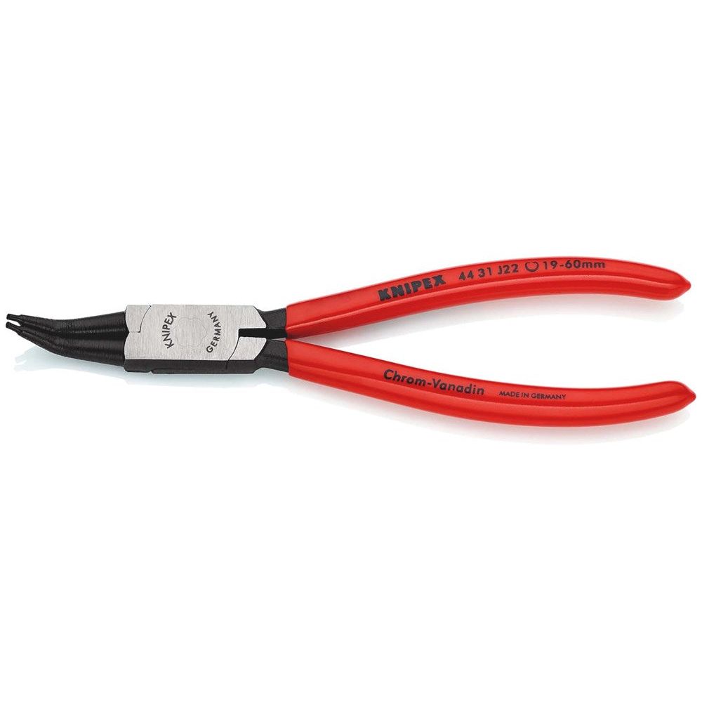 KNIPEX 44 31 J22 Borgveertang voor binnenringen in boringen 45° gebogen met kunststof bekleed zwart-0