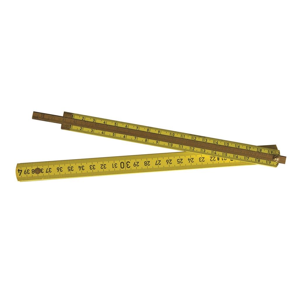 Houten duimstok 2mtr. 10 delig, geel-0