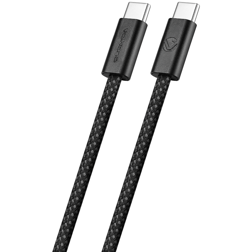 Volkano Weave Oplaadkabel – USB-C → USB-C – 1.2 m – Zwart