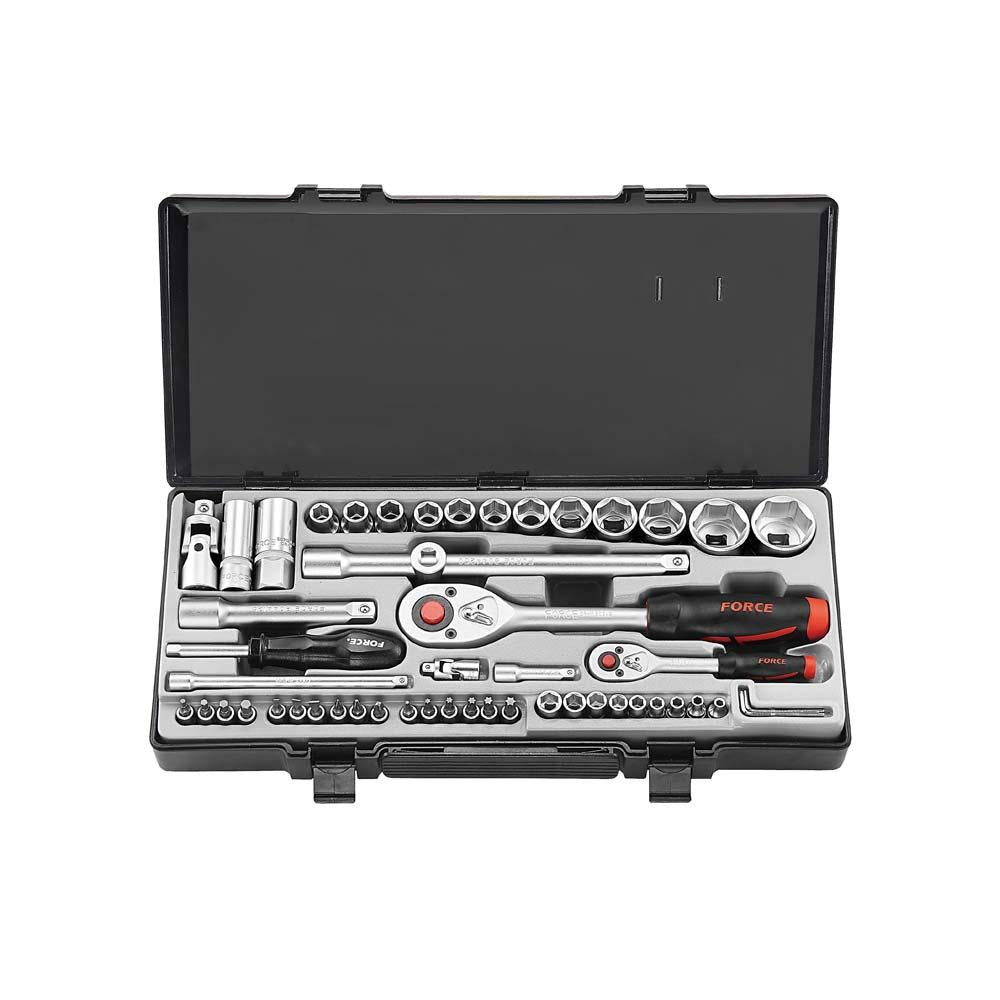 54-delige 12pt. 1/4" & 1/2" combinatieset