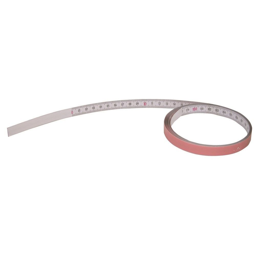 Meetband 3 meter staal rechts naar links zelfklevend, wit, mm-maatv., 13mm breed-0