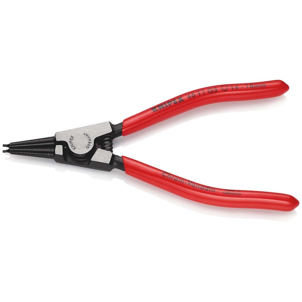 KNIPEX 46 11 G3 Borgveertang voor borgringen op assen met kunststof bekleed zwart geatramenteerd 140-0