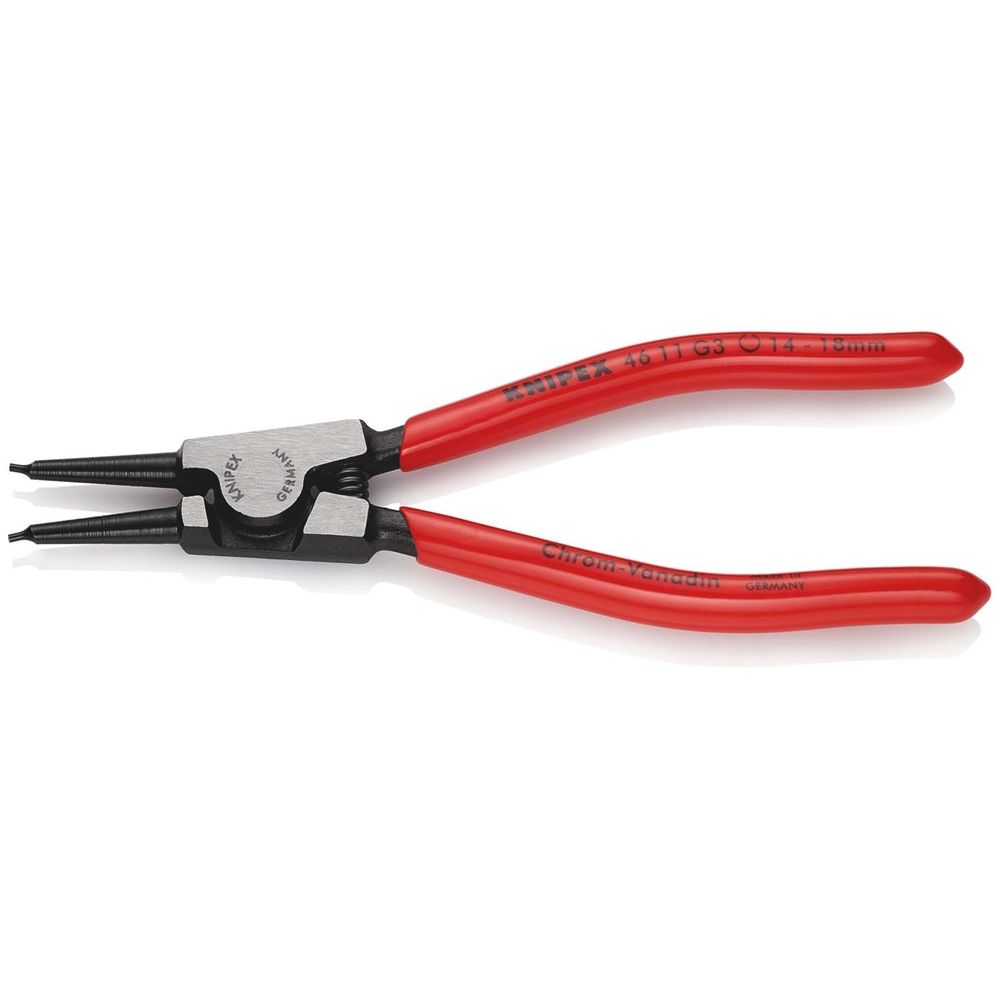 KNIPEX 46 11 G3 Borgveertang voor borgringen op assen met kunststof bekleed zwart geatramenteerd 140-2