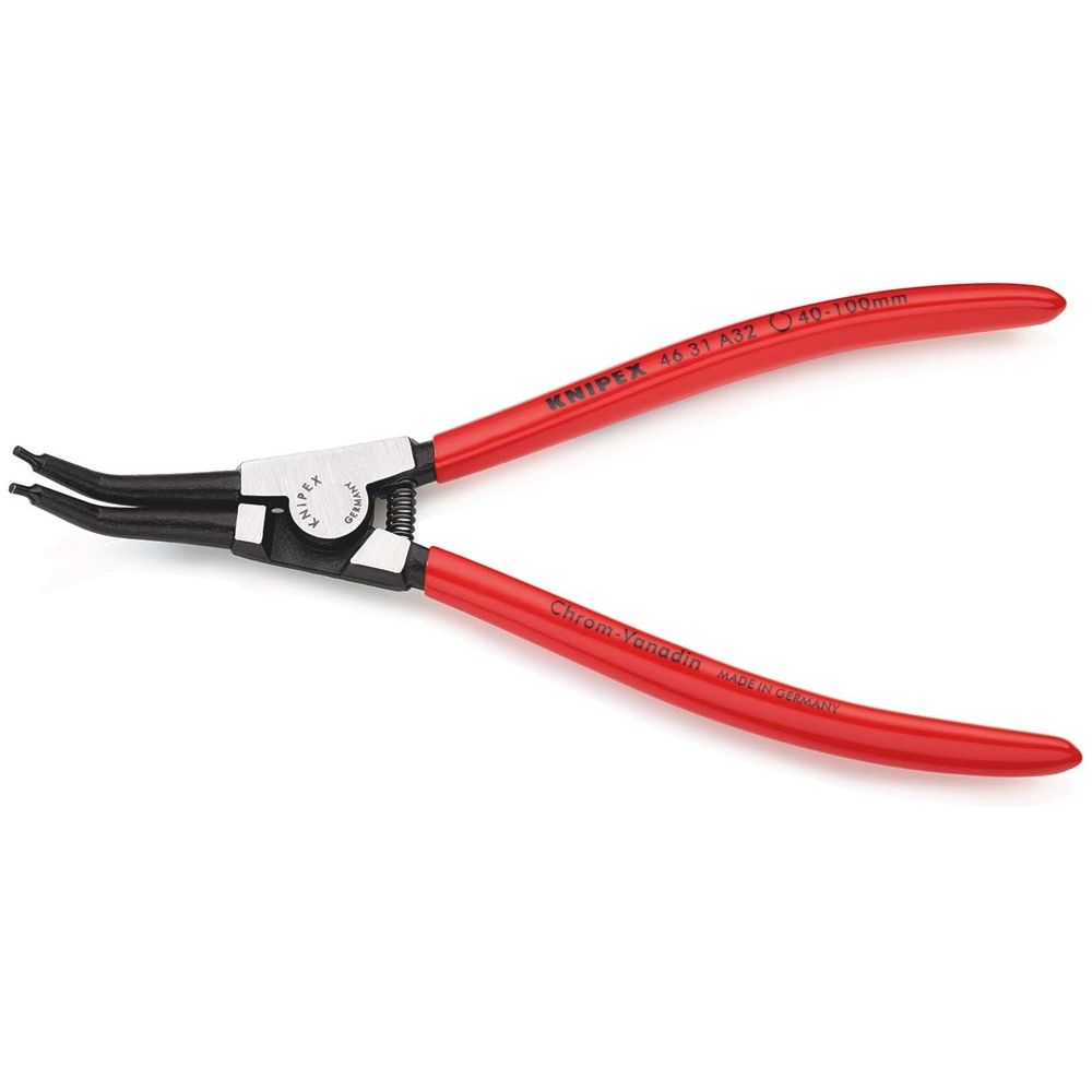 KNIPEX 46 31 A32 Borgveertang voor buitenringen op assen 45° gebogen met kunststof bekleed zwart gea-1