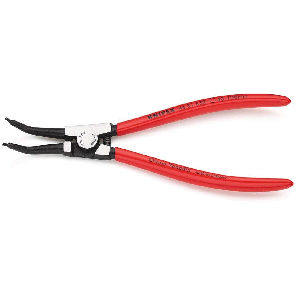 KNIPEX 46 31 A32 Borgveertang voor buitenringen op assen 45° gebogen met kunststof bekleed zwart gea-2