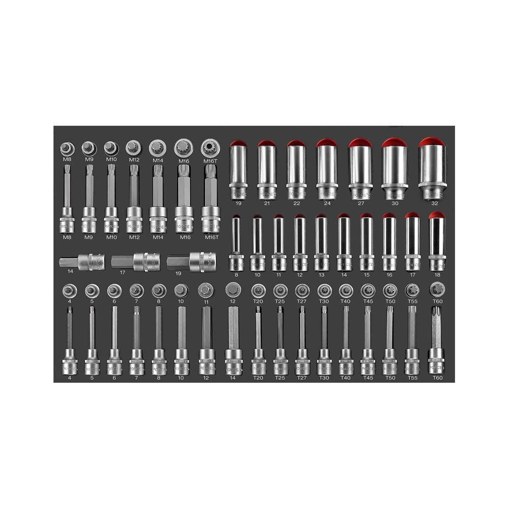 68-delige 1/2" Dieptedoppen- en Bitdoppen Set (EVA)