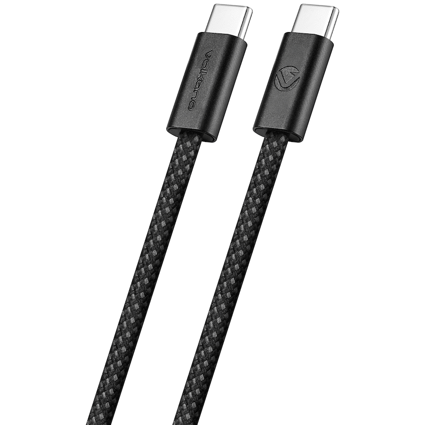 Volkano Weave Oplaadkabel – USB-C → USB-C – 1.2 m – Zwart