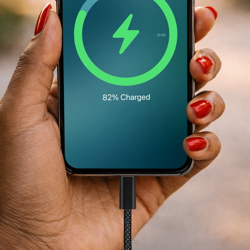 Volkano Weave Oplaadkabel – USB-C → USB-C – 1.2 m – Zwart