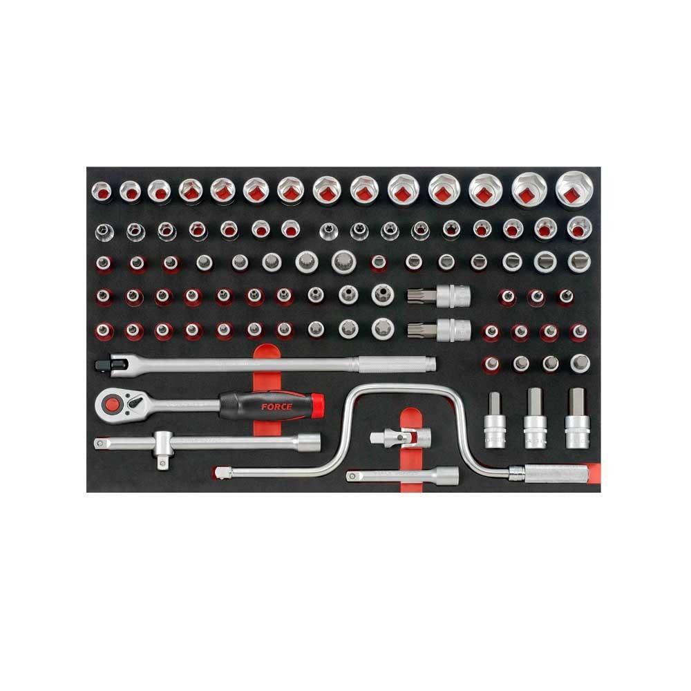 Zwarte Gereedschapswagen 8-lades met 315-delig gereedschap (EVA)