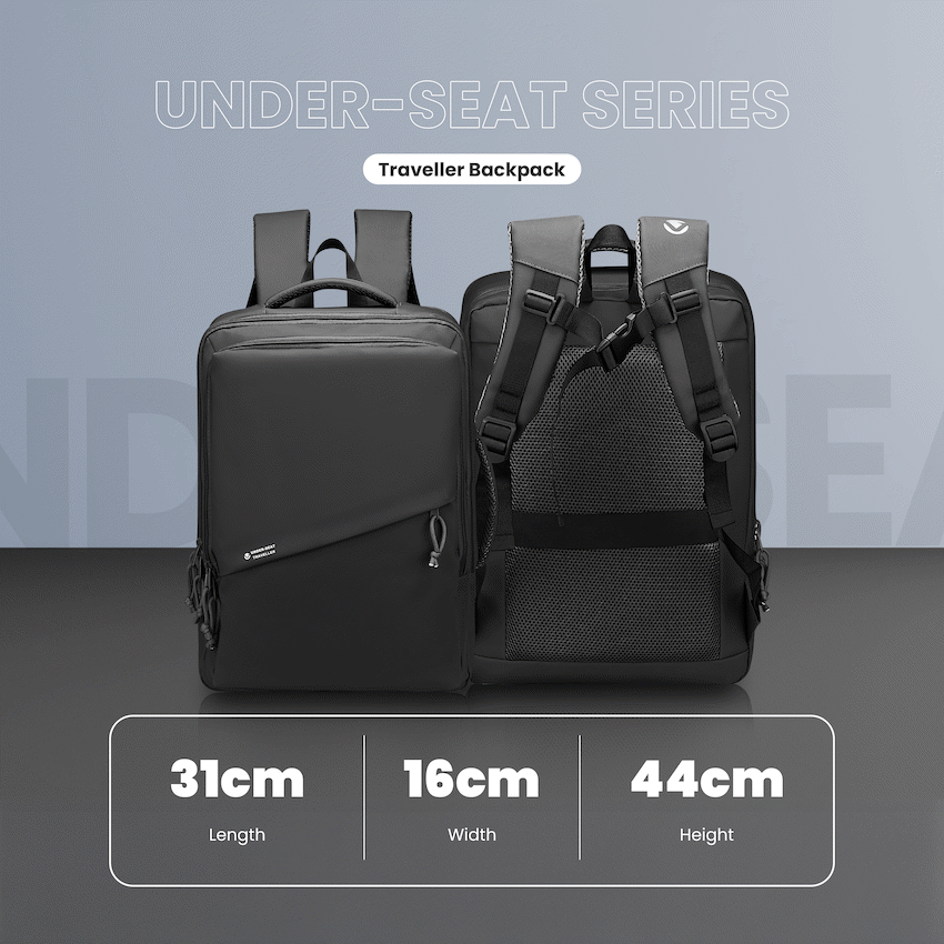 Volkano Traveller Underseat-rugzak – Zwart