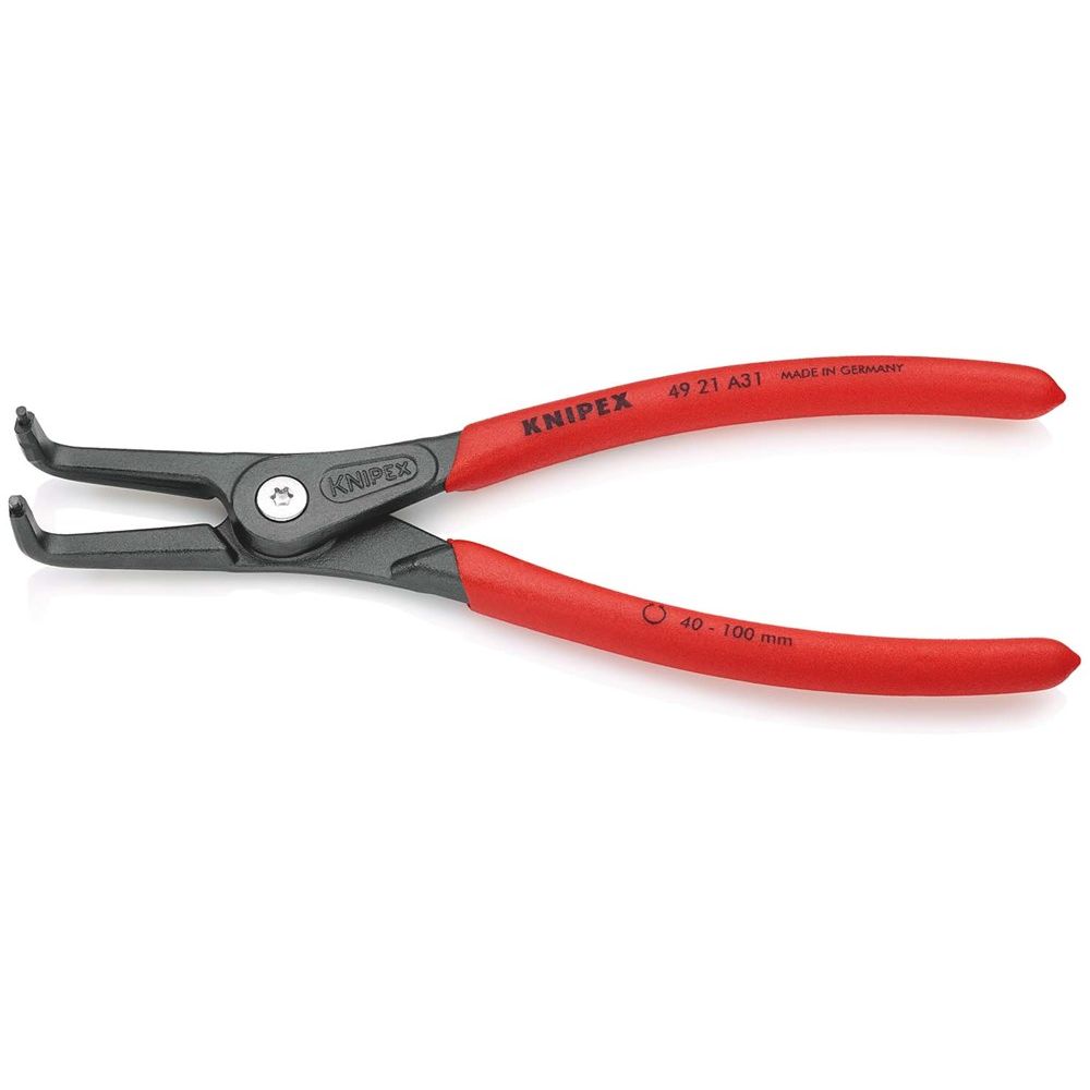 KNIPEX 49 21 A31 Precisie-borgveertang voor buitenringen op assen met anti-slip kunststof bekleed gr-0