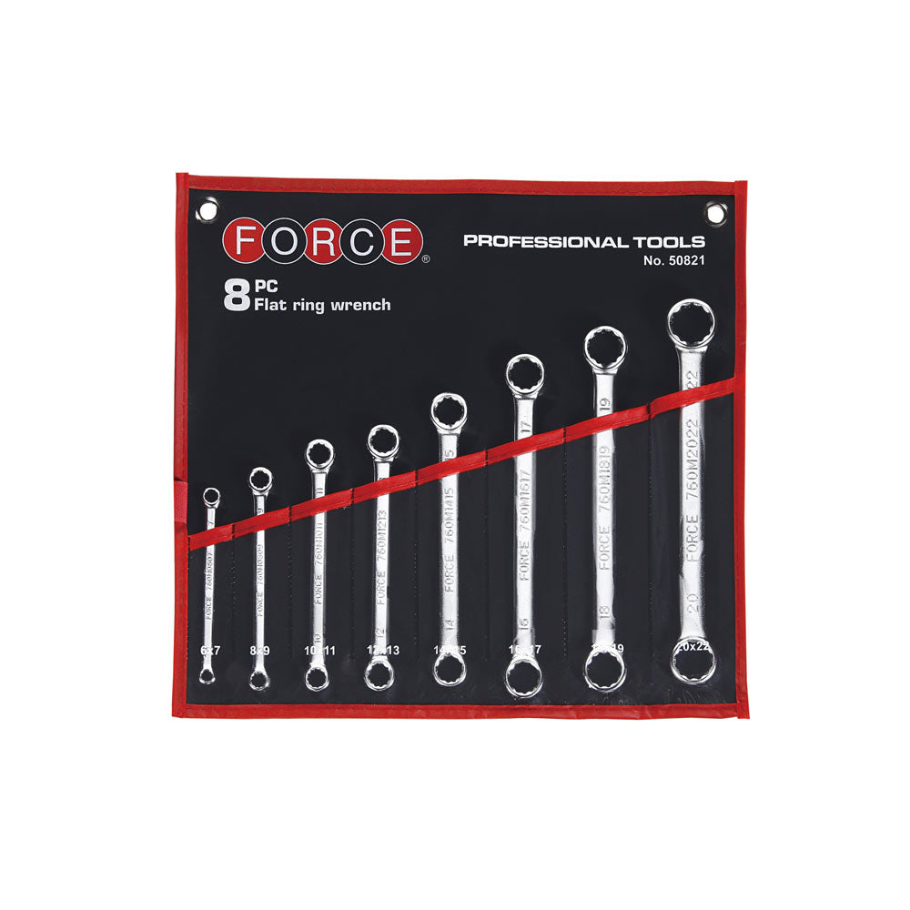 8pc 15°Bowed double ring wrench set (Pouch bag)