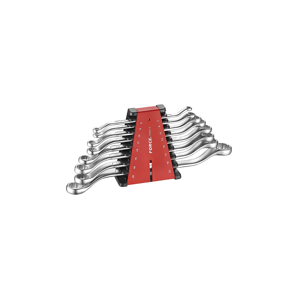 8pc 45 degree offset ring wrench set (MM)