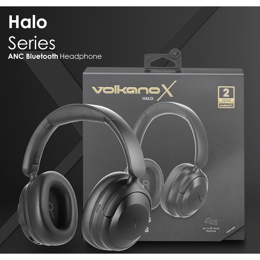 VolkanoX Halo Draadloze koptelefoon – ANC – Zwart