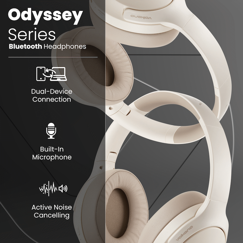 Volkano Odyssey Draadloze koptelefoon – ANC – Nude