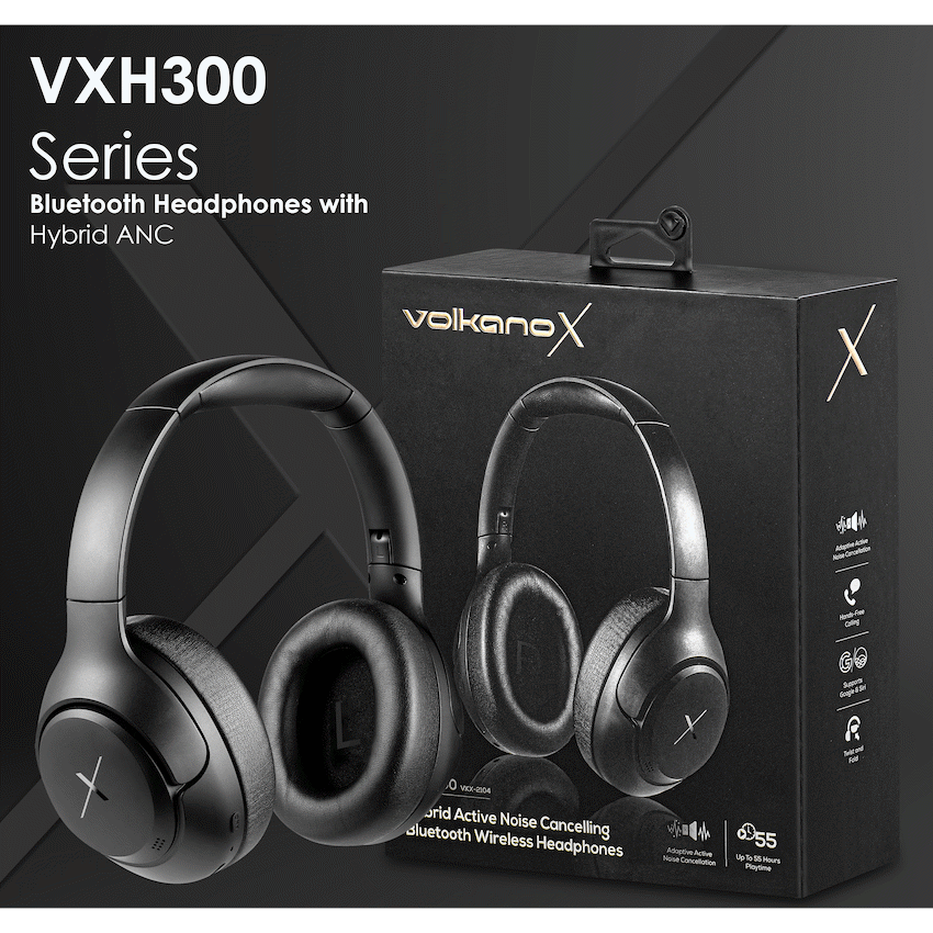 VolkanoX VXH300 Draadloze koptelefoon – Hybride ANC – Zwart