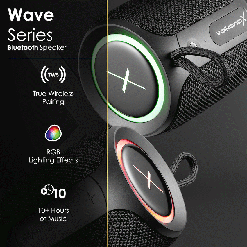 VolkanoX Wave Bluetooth speaker – 12 W – Zwart