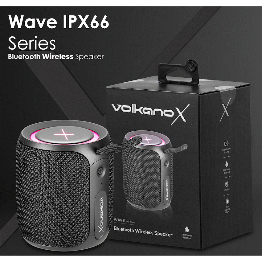 VolkanoX Wave Bluetooth speaker – 12 W – Zwart