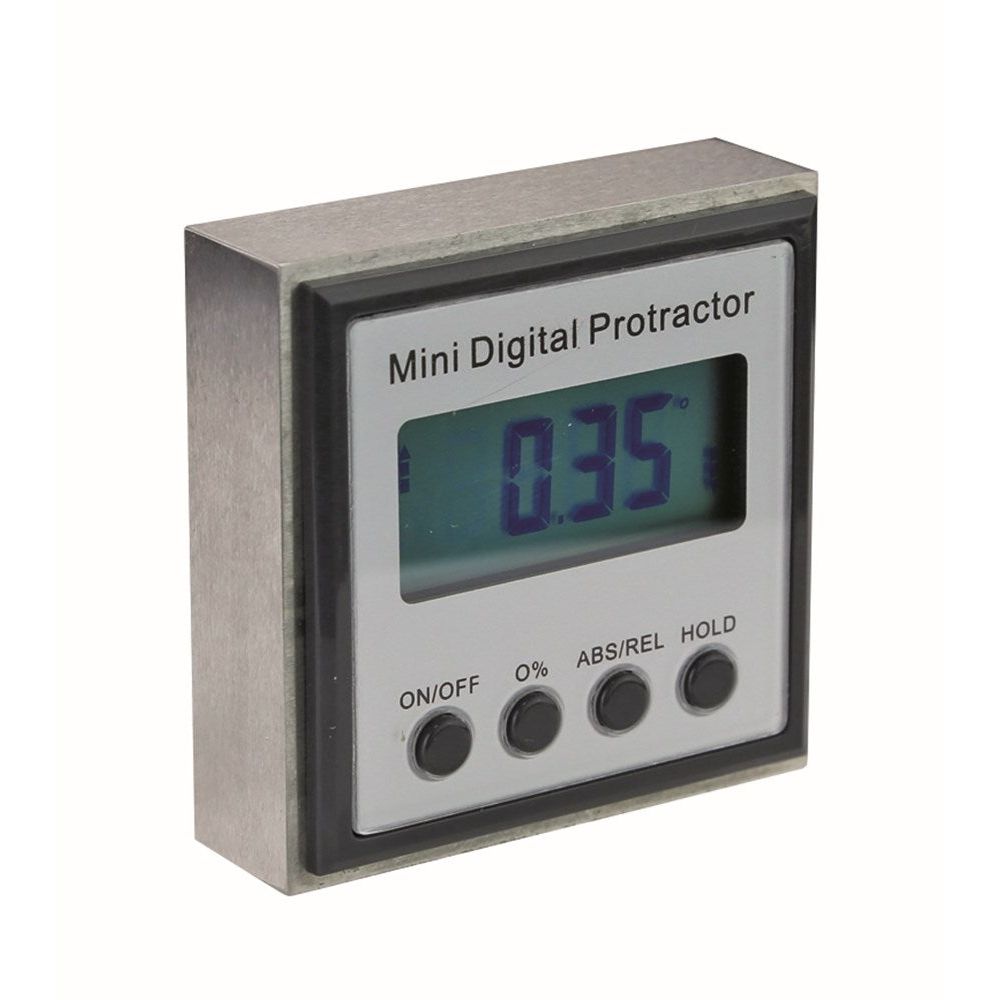 Digitale gradenmeter 54x54x20mm Magnetische voet 4x90° Aflezing 0,05°-0