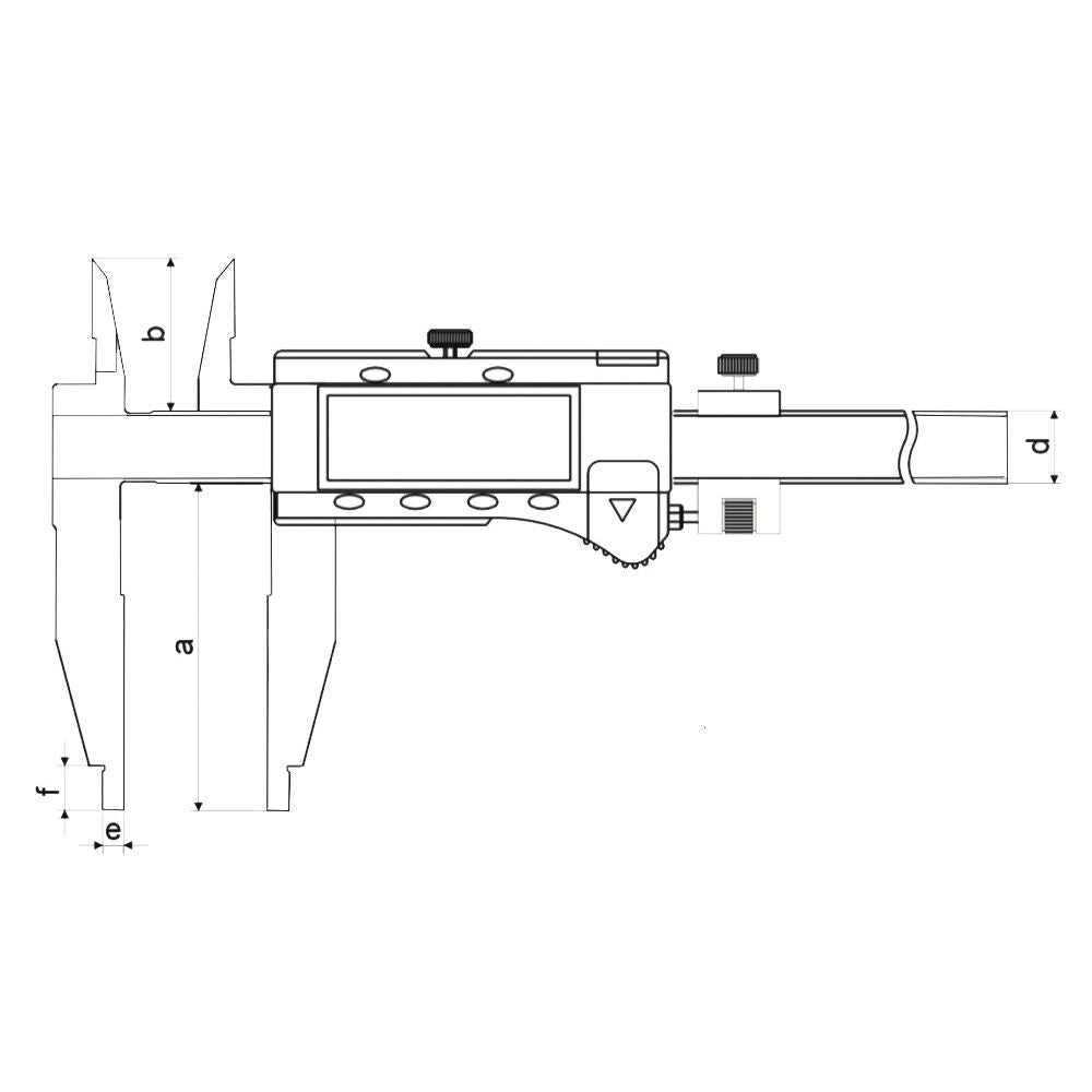 Digitale werkplaats schuifmaat 300x100mm RVS, met kruispunten-2