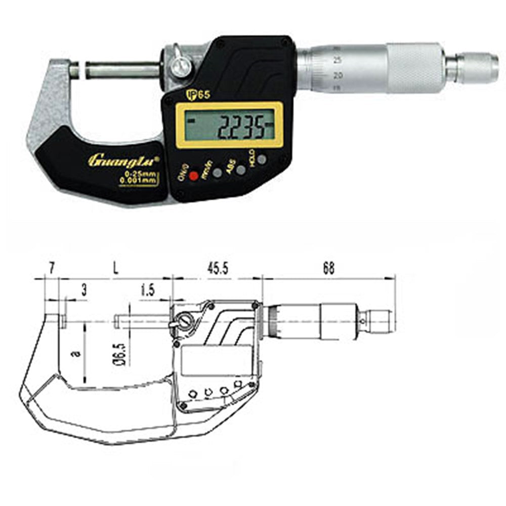 Digitale micrometer 75-100mm HM, ABS/INC/SET/HOLD-2