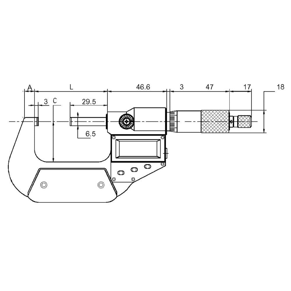 Digitale micrometer 75-100mm IP54, SET/ABS/REL-2