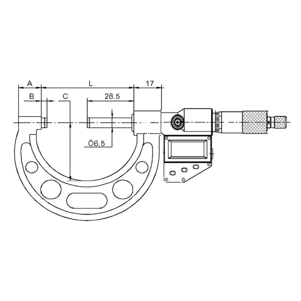 Digitale micrometer 150-175mm IP54, SET/ABS/REL-2