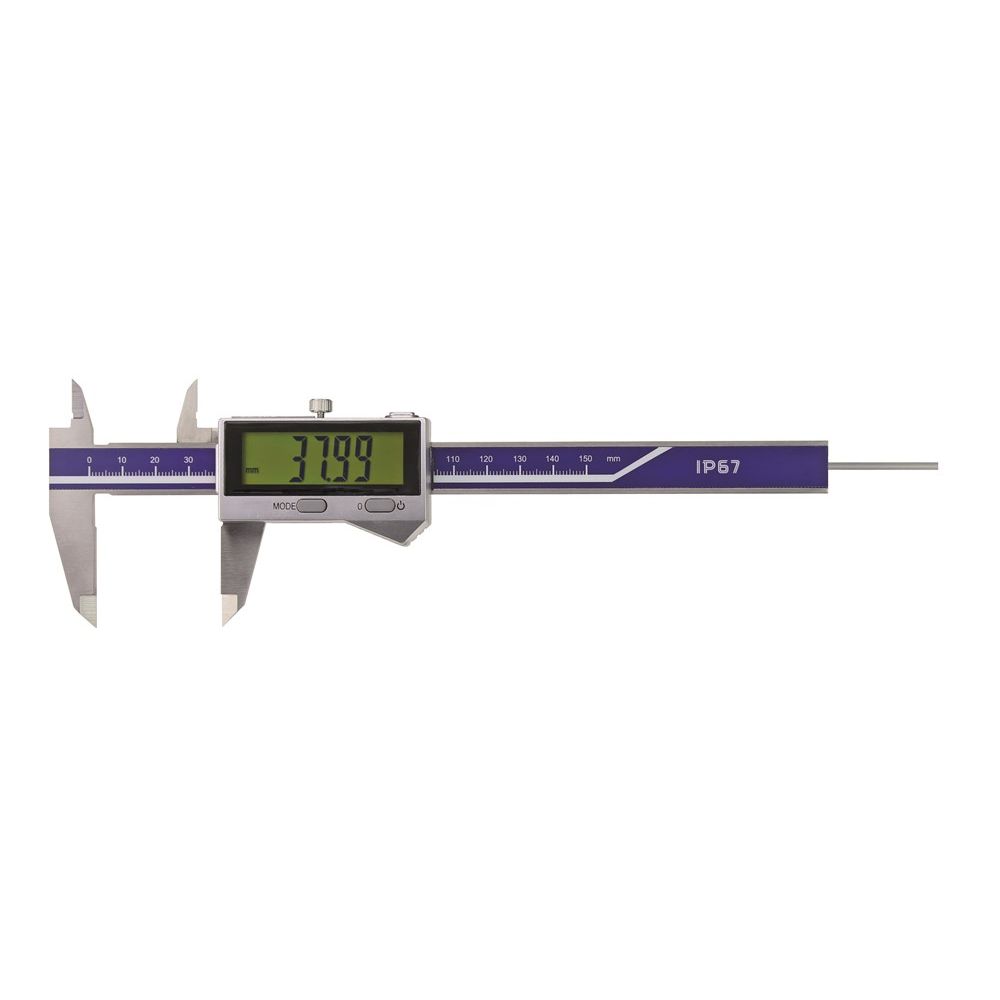 Digitale schuifmaat 150mm, IP67 snavellengte 40mm, ronde dieptemeter-0