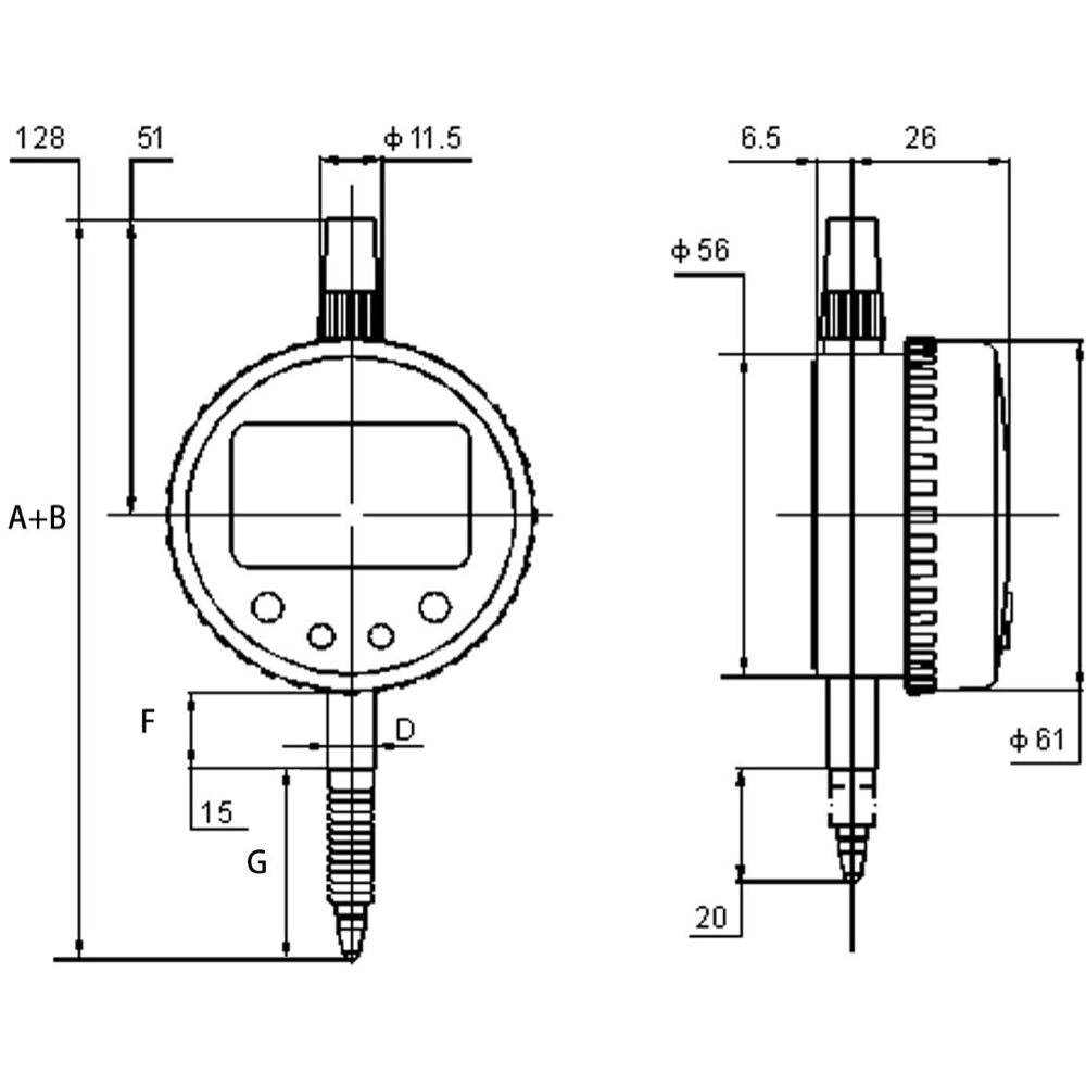 Digitale meetklok 0-12,5mm display draaibaar, met analog-2