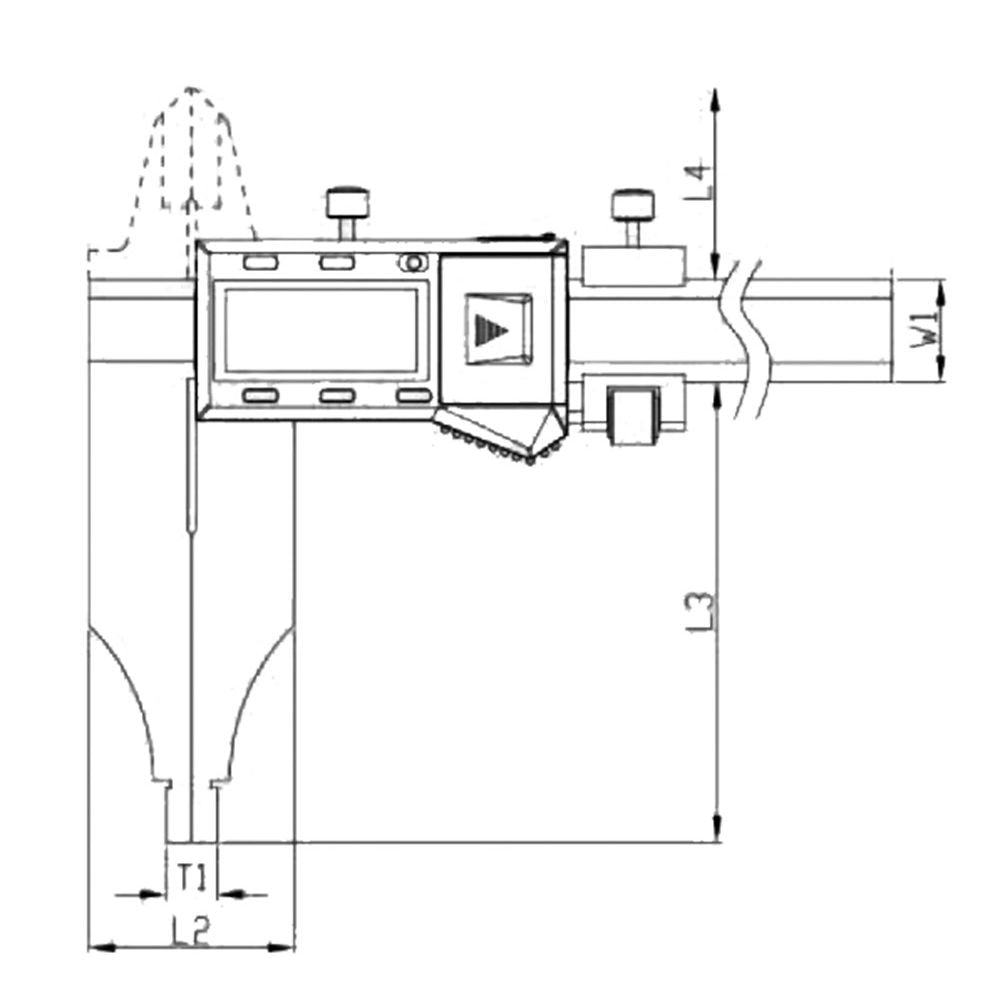 Digitale controlle schuifmaat 1000x150mm IP65 met RB6-2