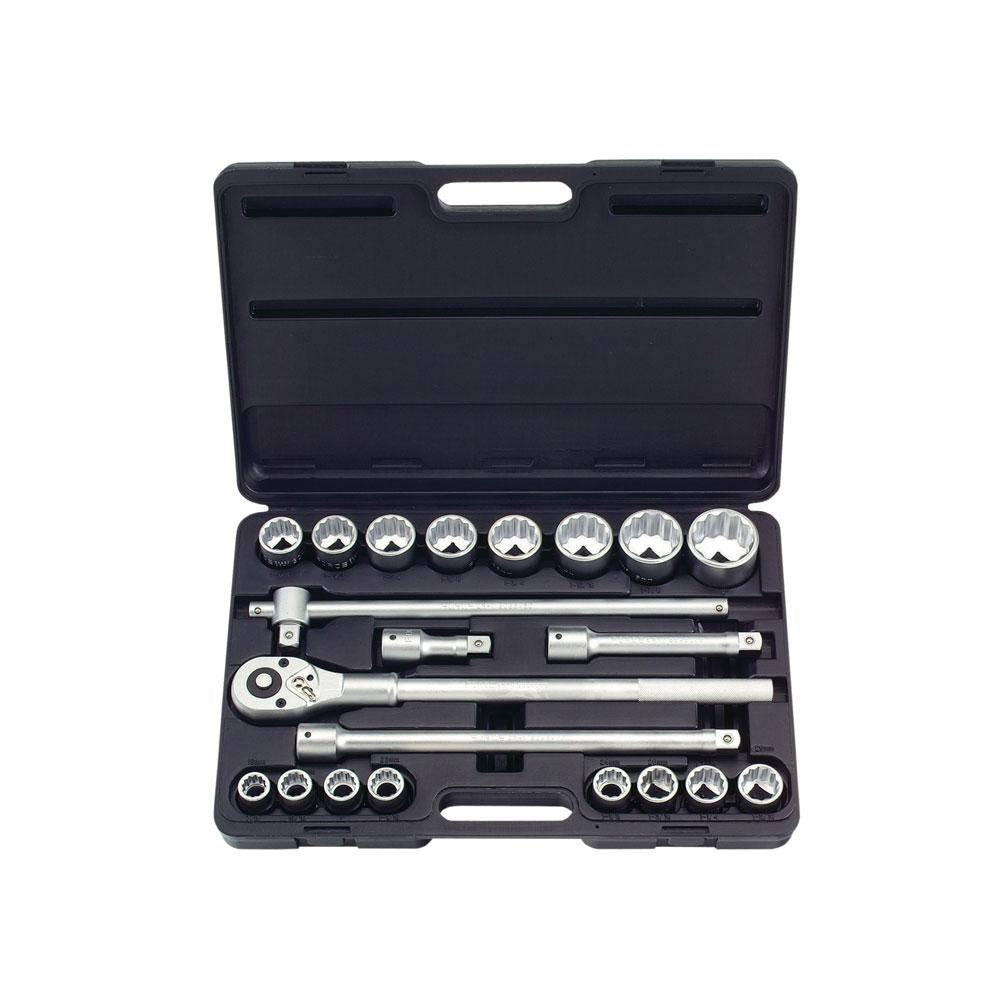 21-delige 3/4" 6pt. Flank doppenset (MM) -- blaasvorm koffer