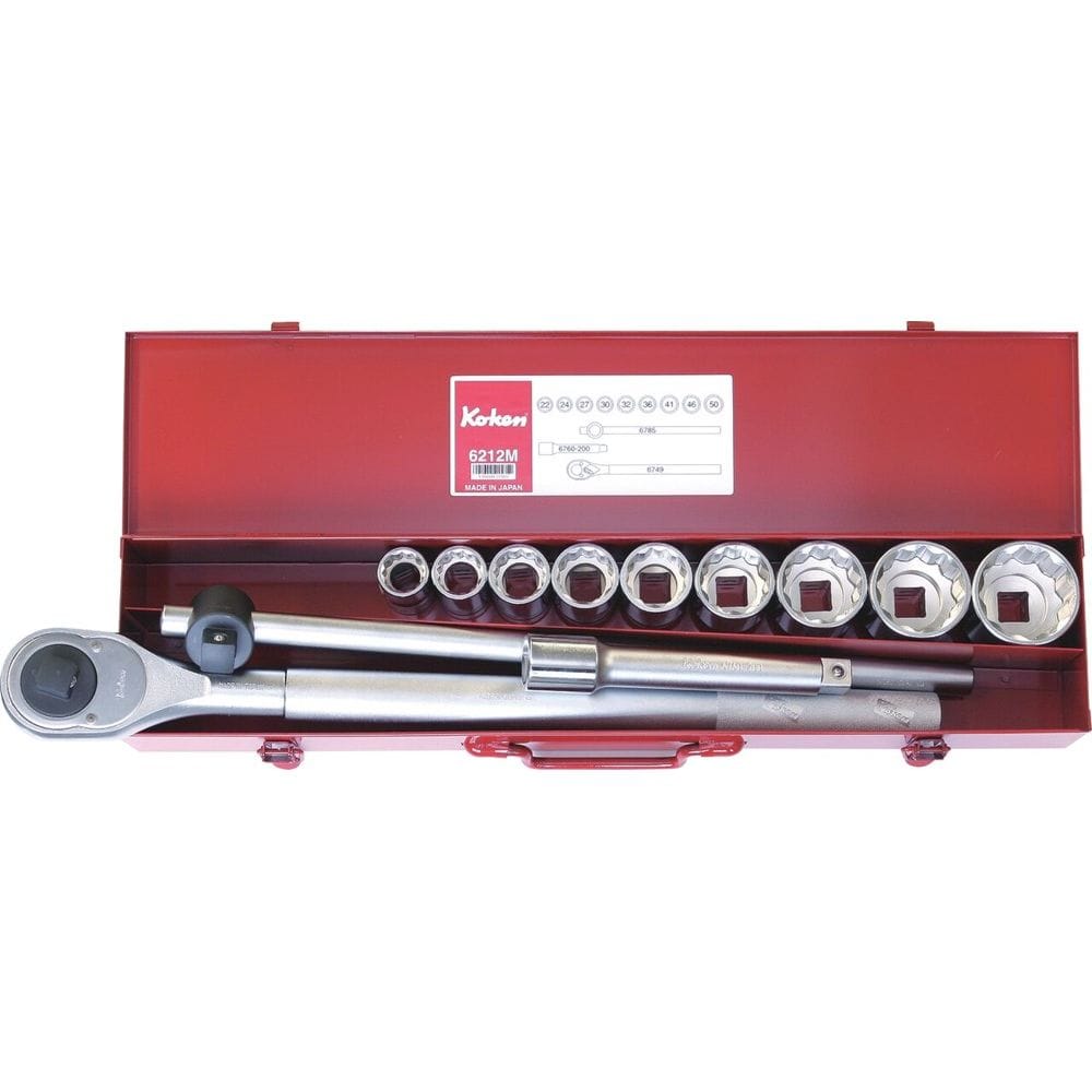 3/4" handdopset in metalen kist 22-50mm-0