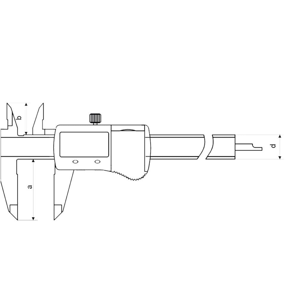 Digitale schuifmaat 150x40mm met ABSO- LUUT systeem, nauwkeurigheid 0,03mm-3