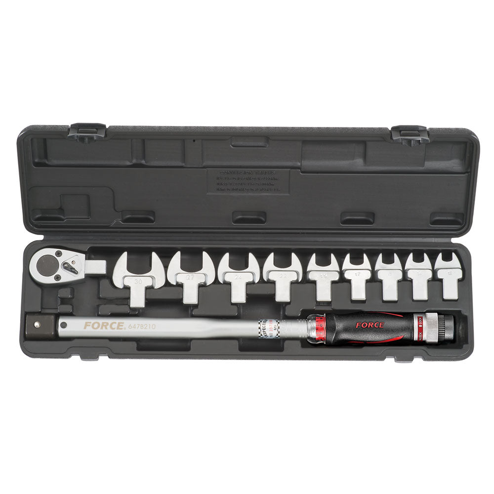 1/2'' Momentsleutel met Verwisselbare Ratel- Momentkop 40-210Nm 11-delig
