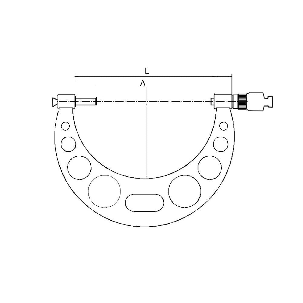 Precisie micrometer 0,5mm 600-700mm met 2 verwisselbare meetstiften 25+50mm-2