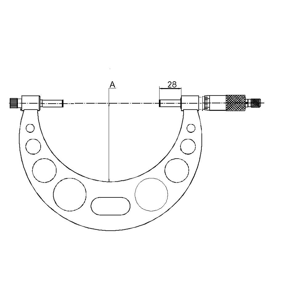 Precisie micrometer 1,0mm 900-1000mm met 2 verwisselbare meetstiften 25+50mm-2